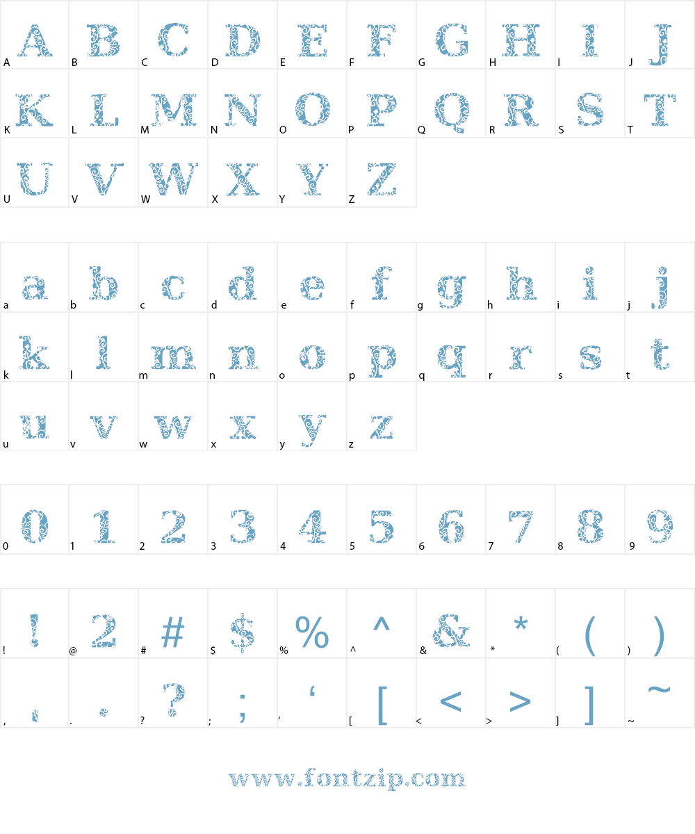 JI Hidden Vines Font Character
